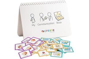 CREATE VISUAL AIDS Communication Book with 6 visual communication resources and 34 removable pecs cards visual symbols to support communication, routine and transition - Suitable for autism, adhd (Children)
