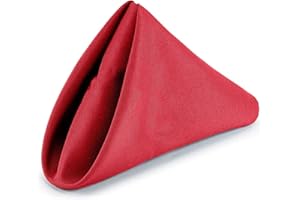 Trimming Shop Poliéster Mesa Servilleta, 50 x 50cm (20x20 Inches ), para Comedor, Banquetes, Boda Recepciones, Galas, Y Ligero, Paño, Lavable a Máquina - Rojo, 10