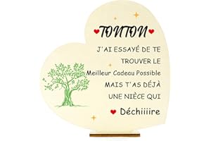 FAJUXIS Cadeau Noel Tonton Plaque en Bois Cadeau pour Tonton Cadeau Tonton Cadeau Tonton Anniversaire Idee Cadeau Tonton Original Personnalisée Cadeau Tonton Cadeau Fete des Peres Cadeaux Tonton