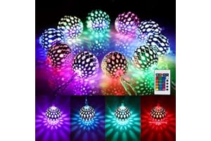 ‎STARRYEVER 4M Kugel LED Lichterkette Innen USB, Marokkanische Kugeln Orientalisch Lichterkette Außen, 40er LED 16 Farben Lichterketten für Zimmer Dekor, Farbwechsel Fairy Lights für Valentinstag Ramadan Diwali