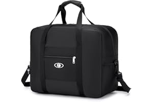 KSIBNW Bolsa de Viaje Plegable, Bolsa de Viaje Plegable Ultraligera con Maleta Fija, Organizador de Hombro, Bolsa de Fin de Semana para Equipaje, Deportes, Acampada