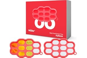 LOVE NOOBS Baby Food Freezer Trays by LoveNoobs™, 2 Pack, Baby Weaning Set, Weaning Essentials, Food Storage Containers, 100% Silicone Breastmilk Popsicle Mold, BPA/BPS Free