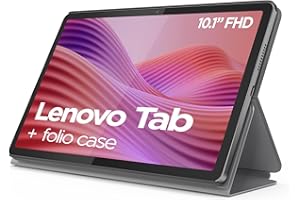 Lenovo Tab Android Tablet | 10.1 inch Full HD Display | MediaTek Helio G85 | 64GB | Wi-Fi 6 | 4GB RAM | Luna Grey + Clear Case