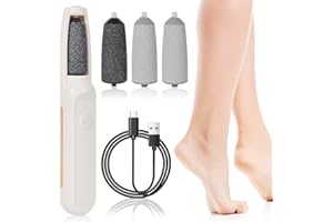 ‎FORHOME Hornhautentferner Elektrisch, Fußfeile Elektrisch, Wiederaufladbare Elektrisches Fuß Hornhautentferner Set mit Austauschbaren Fußfeilen, 3 Geschwindigkeiten für Rissige Fersen,Hornhaut,Abgestorbener