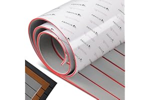 Abahub Teca Sintética Barco Alfombra Autoadhesiva Espuma EVA Accesorios Náuticos Barcos Suelo Antideslizante Alfombra Cubierta Barco Marino para Barco Yate 121x42cm, 243cm x6/42/60/73/91/115cm