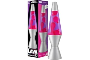 Lava Lamp 2121, Pink Wax, Purple Liquid, Silver Base and Cap, Original 14.5 inch LAVA Motion Lamp to Illuminate Your Mood