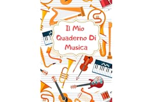 Il mio quaderno di musica pentagrammato: per bambini, formato grande, 6 pentagrammi per pagina con pentagramma grande