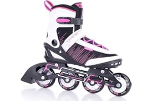 FUNAKTIVE Inliner Damen Peer Lady 3, Inlineskates schwarz-pink, verstellbare Rollschuhe, Rollerblades