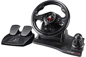 Subsonic - Volant Superdrive GS550 - Volant avec levier de vitesse séquentiel, palettes au volants et pédales. Rotation à 270°. Compatible Switch 2, Switch, PS4, Xbox Series X/S, Xbox One et PC