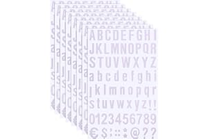 ZONON Kit di 8 Fogli Lettere Numeri Autoadesivi in Vinile, Adesivo di Numeri di Cassetta Postale per Segni, Finestre, Porte, Automobili, Casa, Affari, Numero di Indirizzo (Bianco, 1/2 Pollice)