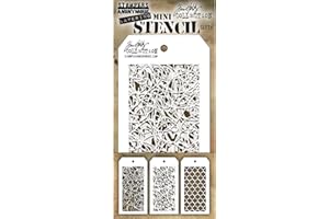 STAMPERS ANONYMOUS Stempel Anonymous Tim Holtz Mini Schablonen-Set, transparent, 24