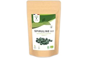 BIOPTIMAL NUTRITION NATURELLE Spiruline Bio - Bioptimal - Complément alimentaire - BCAA Fer Vitamine A - 65% de Protéine - 17% de Phycocyanine - 500 mg/comprimé - Conditionnée en France - Certification Ecocert - 150 comprimés
