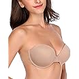 Women’s Backless Strapless Push Up Bra Thick Padded Sticky Underwired Bras Self Adhesive