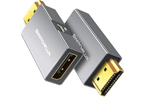 SWITCHFLUX HDMI to Displayport Adapter [1 Pack], 4k@60Hz HDMI to Displayport Converter, Aluminium HDMI Male to DP Female Adapter Compatible with PC, Graphics Card, Laptop and More