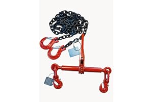 HZ HEBEN-ZURREN Zurrkette 2-teilig 6mm 2m Nutzlänge schwarz lackierte Kette mit Ratschenlastspanner Güteklasse 8