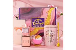 Biching Mothers Day Gifts, Birthday Gifts Hamper Basket for Mum, World's Best Mum Pamper Mug Gifts Set, Mummy Presents from Daughter Son Kids, Anniversary Presents