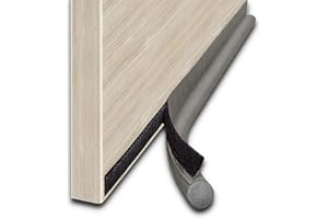 MOXVIO Door Draught Excluder, One-Sided Draft Blocker for Interior Exterior & Front Doors, Adhesive Door Bottom Seal, Weather Stripping Draft Stopper, Cuttable Adjustable Isolation Strip (Grey)