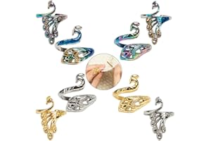 ZESION 8 verstellbare Pfauen-Häkelringe, Strickringe, Wollführung, Fingerhalter für Quilten, Nähen, Handwerk, DIY, Handstrickwerkzeuge