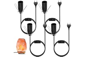 Vegena 4 Pezzi Portalampada E14 Con Interruttore, Cavo Per Lampada Di Sale, Con Interruttore E Cavo Di Alimentazione, 1,8 M E14 Portalampada Ideale Per Lampade E Luci Colore: Nero