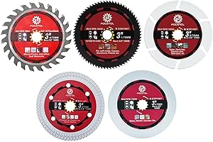 FOCSTOL Zestaw tarcz tnących – 5 sztuk 75 mm x 10 mm diamentowe brzeszczoty do porcelany, płytek, drewna, betonu, szkła, jadeitu do szlifierek kątowych
