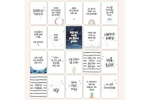 HEJ.CREATION Set mit 20 Postkarten ● Grußkarten mit Sprüchen und Zitaten zum Thema Freundschaft und Leben ● Postkartenset als Geschenk für Freunde Freundin Lebensliebe