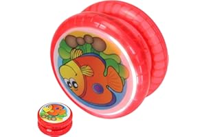 SRV HUB Light Up Yoyo Red Sea Life Design Automatic Return Yo-Yo Kids Beginners Players High Speed Plastic bearing Entertaining Professional Loop Yo yo String Tricks Party Favors Adult Boys Girls – 5.5cm
