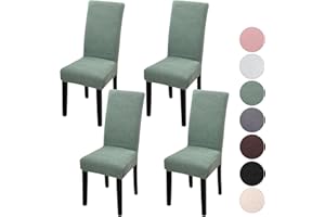 YISUN Dining Chair Covers, Chair Seat Covers Set of 4, Stretch Removable Washable Kitchen Chair Covers, Chair Slipcover for Hotel, Dining Room, Ceremony, Banquet Wedding Party