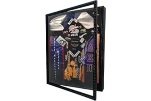 FramePro 16x20 Deep Shadow Box Frame with Hinge Beaded Memory Display Case with Linen Back, Picture Frame Wedding Bouquet Memorabilia Medals Photos or Tabletop or Wall Black