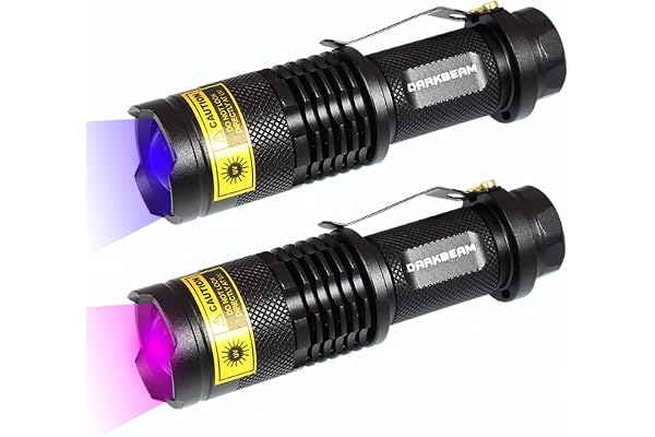 DARKBEAM UV-ficklampa 365 nm 395 nm LED, bärbar trälampa, (2 st)
