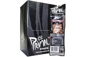 PRIMAL SPIRIT Primal Vegan Jerky | Seitan - Thai Peanut Jerky | 14 x 28g
