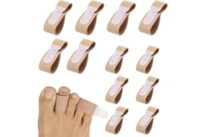 OTAIVE 12pcs Broken Toe Support Broken Toe Wraps Toe Straighteners Toe Separator Spacers for Bent Toes Overlapping Toes Hammer Toe(flesh tint)