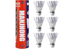 MANJHONG Badminton Feather Shuttlecocks with Great Flight Stability & Good Durability for Recreational Play Racket Sports