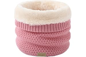 HYUET Cache-Cou Hiver Écharpe Circulaire Tricotée Tour de Cou Col Épaisse Cache Cou Doublée de Tube Écharpe en Polaire Thermique Doux Hommes Femmes Hiver pour le Ski Moto Vélo