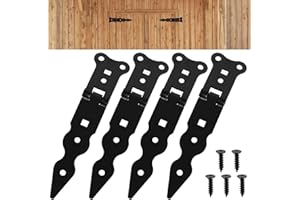 LIYIJIKEJI 4 STK Ladenband 150 mm, Torscharniere, Türband Türbänder, Türschaniere Holztür Außen, Werfgehänge, Türscharnier Aussen, Kreuzgehänge Schwarze Torbänder, Tor Scharniere, Gartentorband (150mm)