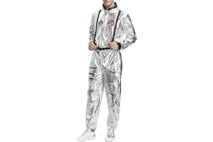 RISAHO Astronaut Kostüm Damen Erwachsene Herren Astronaut Kostüm Overall Astronaut Cosplay Kostüm Raumleute Kostüm Erwachsener Raumanzug