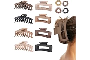 FOLAI Mollettone Capelli Donna,8 Pezzi Pinze per Capelli Donna,Pinze per Capelli Grandi per Donne Capelli Spessi