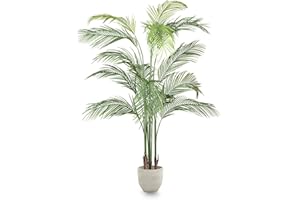 MAIA SHOP Palmera Areca Artificial 180 cm, Planta Decorativa Realista de Interior, Estilo Tropical Moderno, Hojas moldeables, sin Mantenimiento