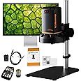 ViTiny UM08A HDMI Continuous Auto Focus Digital Microscope, Professional Grade Structured-Illumination Microscope, Electronic Industrial Microscope, 13-140x, 2M Pixels, 4x Lens 1080P Super HD Camera