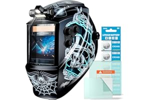 TRQWH Large Viewing Welding Helmet Auto Darkening True Color Solar Powered Welding Hood with 4 Arc Sensor Adjustable Wide Shade Range 4~5-8/9-13 Welder Mask for TIG MIG ARC Weld (TRQWH-LD14)