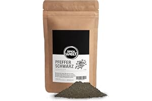 Spicy Welt Schwarzer Pfeffer Gemahlen (100g) – Pfefferpulver – für Suppen, Saucen & Steak, Dressings & Pfanne | Aromatisch, Vielseitig & Fein Dosierbar | 100% Naturrein, Ohne Zusätze