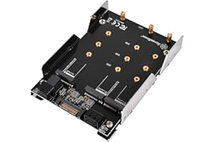 SILVERSTONE TECHNOLOGY SilverStone SST-SDP12 - 3.5" to 2x M.2 SATA and 1x M.2 NVMe SSD Mounting Adapter Bracket Hard Drive Holder