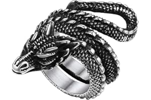 Richsteel Punk Dragon Ring for Men Women, Vintage Stainless Steel Viking Ring Jewellery, Ring Size 7-14, Gift Packaging