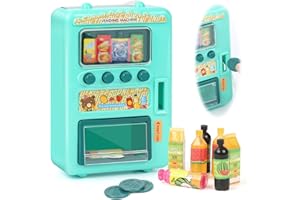 EMMEXX Finetoknow Mini Vending Machine, Mini Food Doll House Decoration, Miniature Food Accessories, 1:12 Vending Machine Mini Things for Doll House Furniture Kitchen Decoration, Green (GR01)