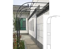 LNDER Rankhilfe Halbbogen Verzinkt RosenHalbbogen GartenTorbogen Metall Stabil Rosenbögen HBT：60x240x40cm 90x240x40cm(Weiß,120x240cm/3.9x7.9ft)