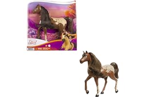 MATTEL Dreamworks Spirit GXF00 - brązowy koń, klacz Mustang ze stada "Spirit - wolna i nieokiełznana" (20), ruchoma głowa i długa grzywa, wspaniały prezent dla miłośników koni od 3 lat