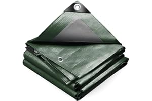 VOUNOT® Lona Impermeable Exterior 2x3m, Toldo Reforzado PE 240 g/m² Protección contra UV, con Ojales de Acero Inoxidable, Cubierta para Leña, Muebles, Jardín, Piscinia, Vehículos, Verde-Plata