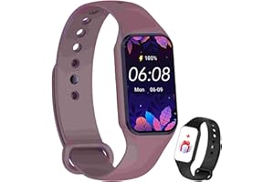 IOWODO R1 Smartwatch uomo donna con ossimetro (SpO2) Monitor Contapassi frequenza cardiaca Sonno Pedometro,Smart Watch donna uomo con notifica messaggi,IP68 impermeabile per Android iOS (2 cinturini)