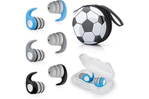 Funyord 3 pary zatyczek do uszu do pływania, wielokrotnego użytku, wodoodporne, miękkie i wodoodporne, silikonowe zatyczki do pływania, pływania i innych sportów wodnych (czarne, szare, niebieskie