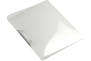 Classeur à 2 anneaux Europel A4 transparent 16 mm — Classeur rechargeable pour école, réunions, bureau, voyages et maison — Organiseur de documents étanche, pratique, écologique — Blanc 122261