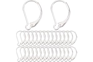 SUNNYCLUE 1 Scatola 40 Pezzi 925 Risultati di Orecchini A Leva Placcati in Argento Sterling Ganci per Orecchini A Leva Francesi Posteriore per Creazione di Gioielli Accessori
